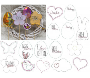 Stickserie ITH - Blumenstecker Frühling